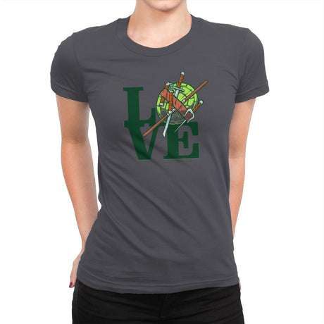 Turtle Love Exclusive - Womens Premium T-Shirts RIPT Apparel Small / Heavy Metal