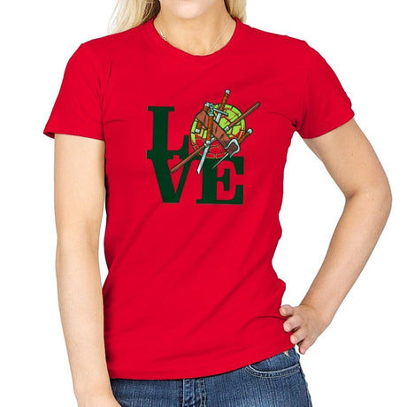 Turtle Love Exclusive - Womens T-Shirts RIPT Apparel Small / Red