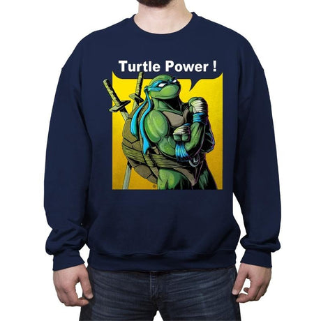 TURTLE POWER! - Crew Neck Sweatshirt Crew Neck Sweatshirt RIPT Apparel Small / Navy