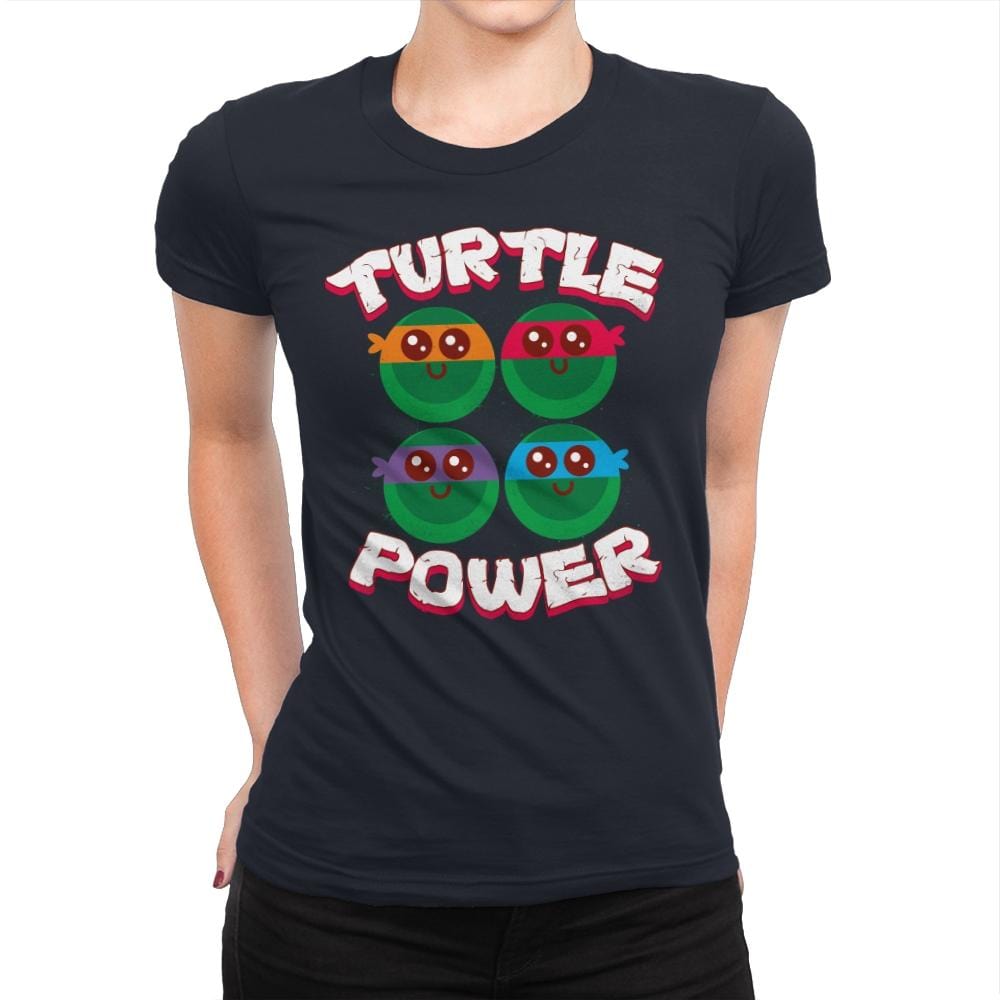 Turtle Power - Womens Premium T-Shirts RIPT Apparel Small / Midnight Navy