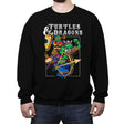 Turtles and Dragons - Crew Neck Sweatshirt Crew Neck Sweatshirt RIPT Apparel Small / Black