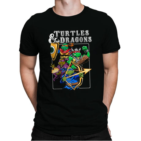 Turtles and Dragons - Mens Premium T-Shirts RIPT Apparel Small / Black