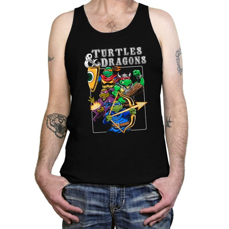 Turtles and Dragons - Tanktop Tanktop RIPT Apparel X-Small / Black