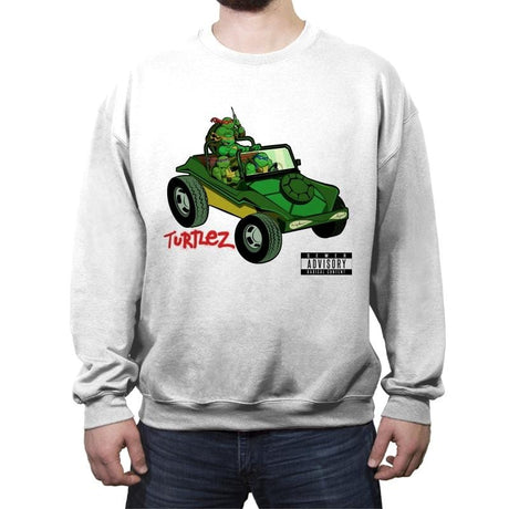 Turtlez - Crew Neck Sweatshirt Crew Neck Sweatshirt RIPT Apparel Small / White