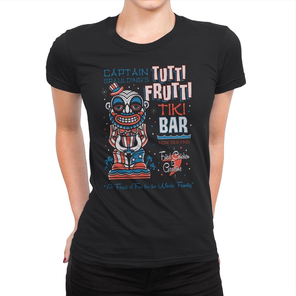 Tutti Frutti Tiki Bar - Womens Premium T-Shirts RIPT Apparel Small / Black