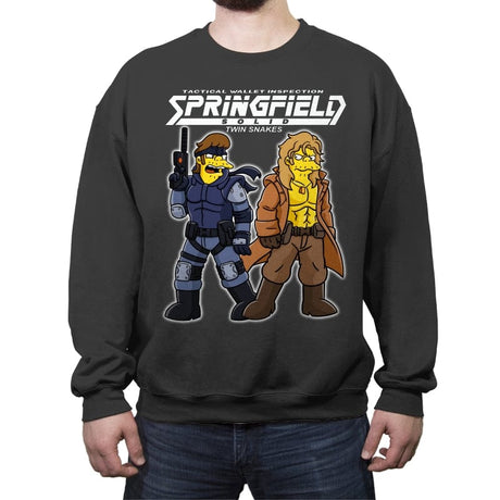 Twin Snakes - Crew Neck Sweatshirt Crew Neck Sweatshirt RIPT Apparel Small / Charcoal