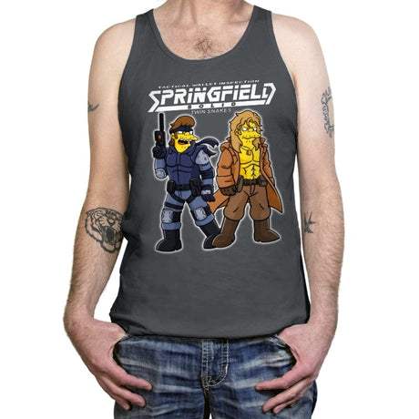 Twin Snakes - Tanktop Tanktop RIPT Apparel X-Small / Asphalt