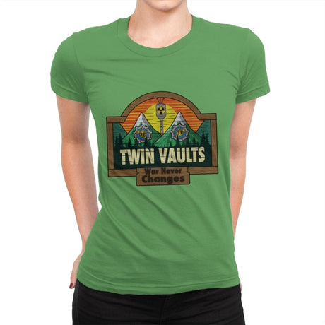 Twin Vaults - Womens Premium T-Shirts RIPT Apparel Small / Kelly