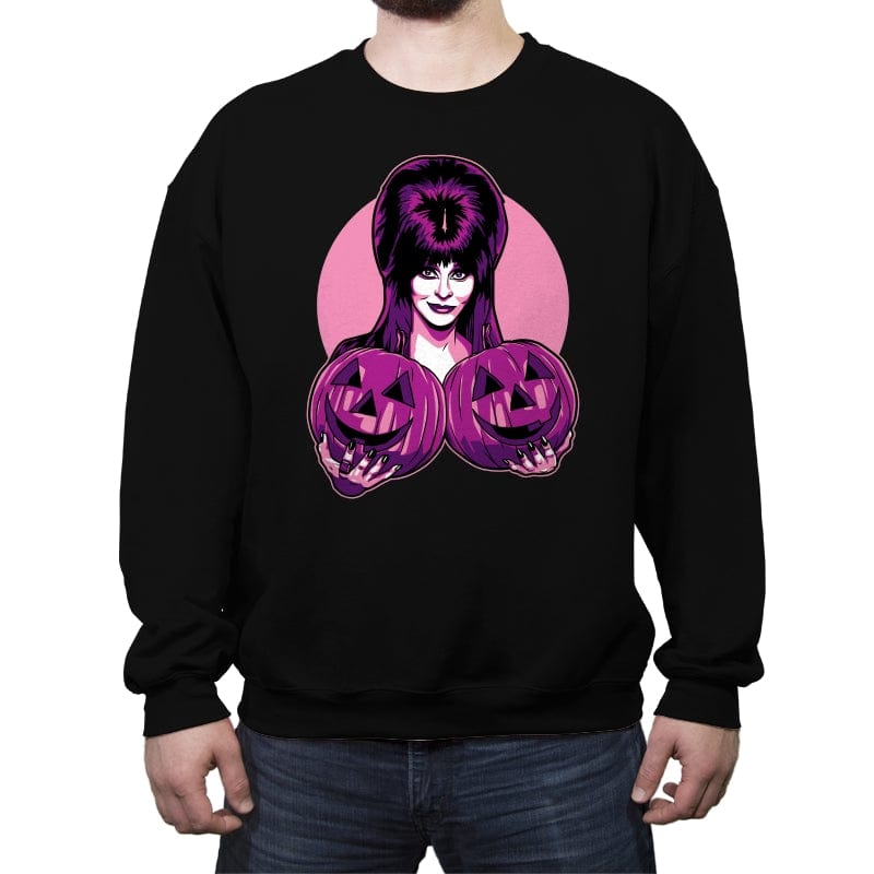 Two Big Pumpkins - Crew Neck Sweatshirt Crew Neck Sweatshirt RIPT Apparel Small / Black