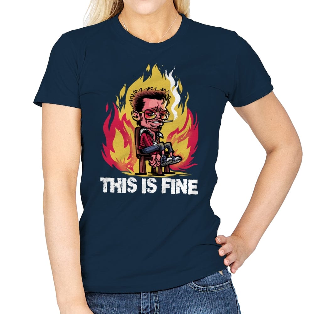 Tyler Loves Fire - Womens T-Shirts RIPT Apparel Small / Navy