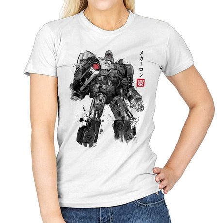 Tyrannical Leader Sumi-e - Womens T-Shirts RIPT Apparel Small / White