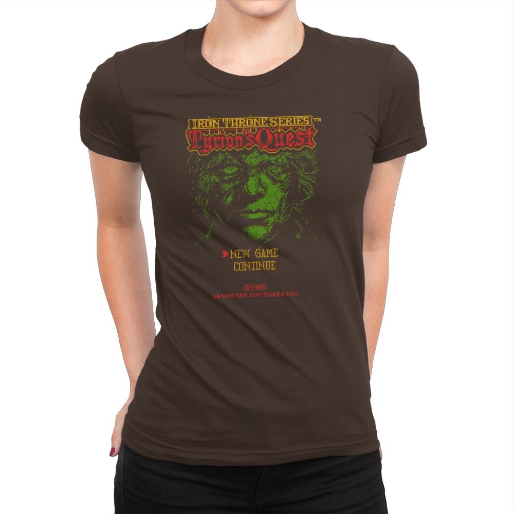 Tyrion's Quest - Game of Shirts - Womens Premium T-Shirts RIPT Apparel Small / Dark Chocolate