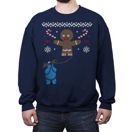 Ugly Cookie! - Ugly Holiday - Crew Neck Sweatshirt Crew Neck Sweatshirt RIPT Apparel