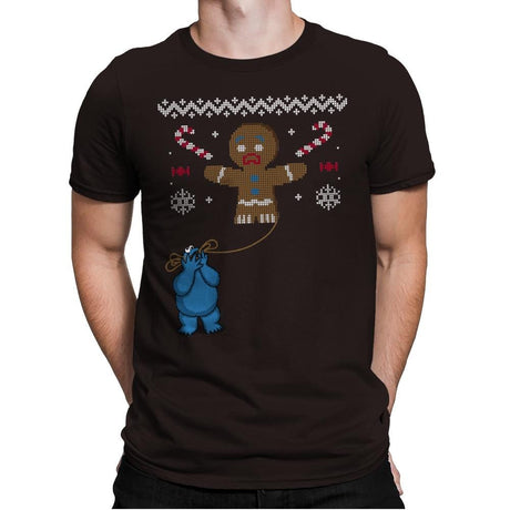 Ugly Cookie! - Ugly Holiday - Mens Premium T-Shirts RIPT Apparel Small / Dark Chocolate