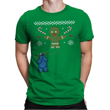 Ugly Cookie! - Ugly Holiday - Mens Premium T-Shirts RIPT Apparel Small / Kelly Green
