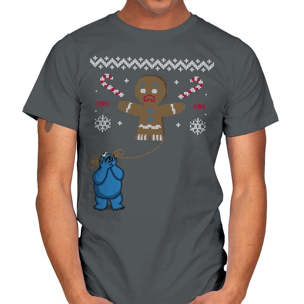 Ugly Cookie! - Ugly Holiday - Mens T-Shirts RIPT Apparel Small / Charcoal