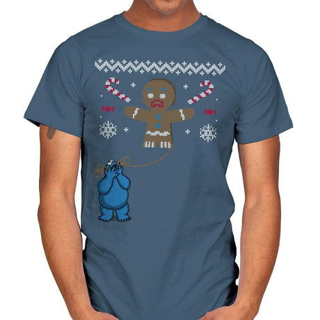 Ugly Cookie! - Ugly Holiday - Mens T-Shirts RIPT Apparel Small / Indigo Blue