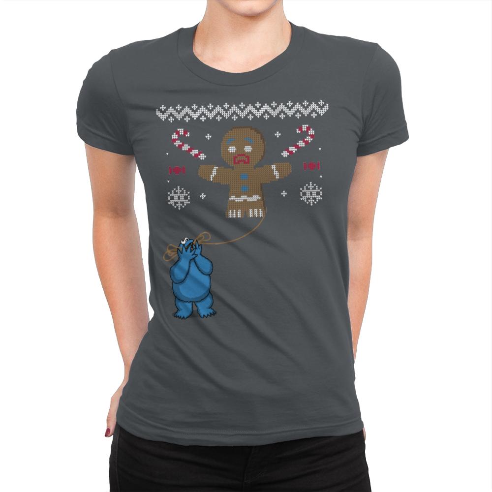 Ugly Cookie! - Ugly Holiday - Womens Premium T-Shirts RIPT Apparel Small / Heavy Metal