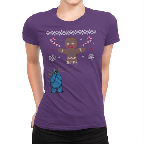Ugly Cookie! - Ugly Holiday - Womens Premium T-Shirts RIPT Apparel Small / Purple Rush
