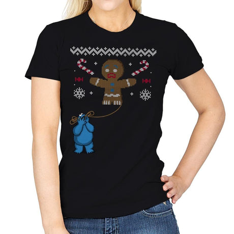 Ugly Cookie! - Ugly Holiday - Womens T-Shirts RIPT Apparel Small / Black