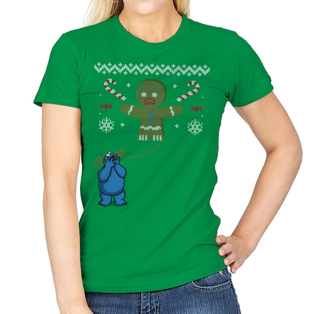 Ugly Cookie! - Ugly Holiday - Womens T-Shirts RIPT Apparel Small / Irish Green