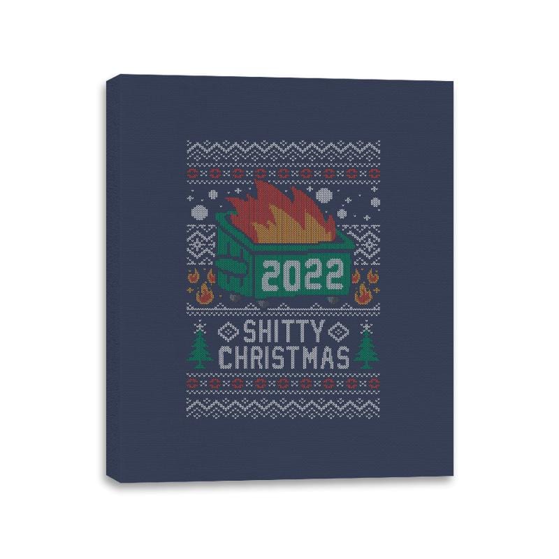 Ugly Sweater Shitty Christmas 2022 - Canvas Wraps Canvas Wraps RIPT Apparel 11x14 / Navy