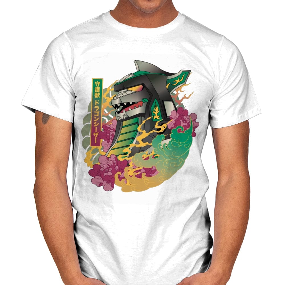 Ukiyo-e Dragonzord - Mens T-Shirts RIPT Apparel Small / White