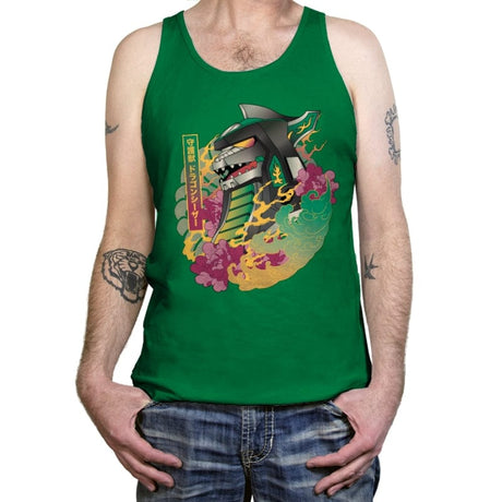 Ukiyo-e Dragonzord - Tanktop Tanktop RIPT Apparel X-Small / Kelly