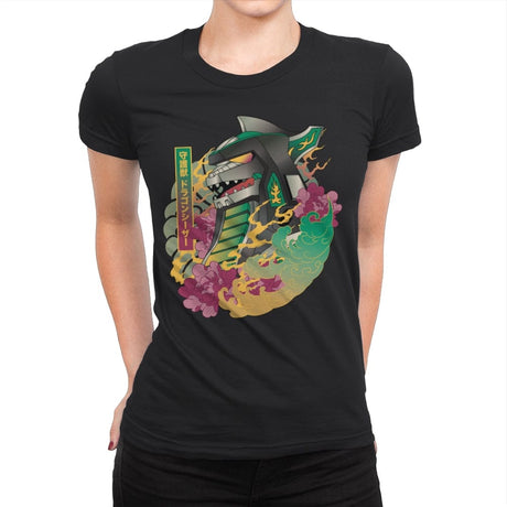 Ukiyo-e Dragonzord - Womens Premium T-Shirts RIPT Apparel Small / Black