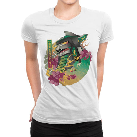 Ukiyo-e Dragonzord - Womens Premium T-Shirts RIPT Apparel Small / White