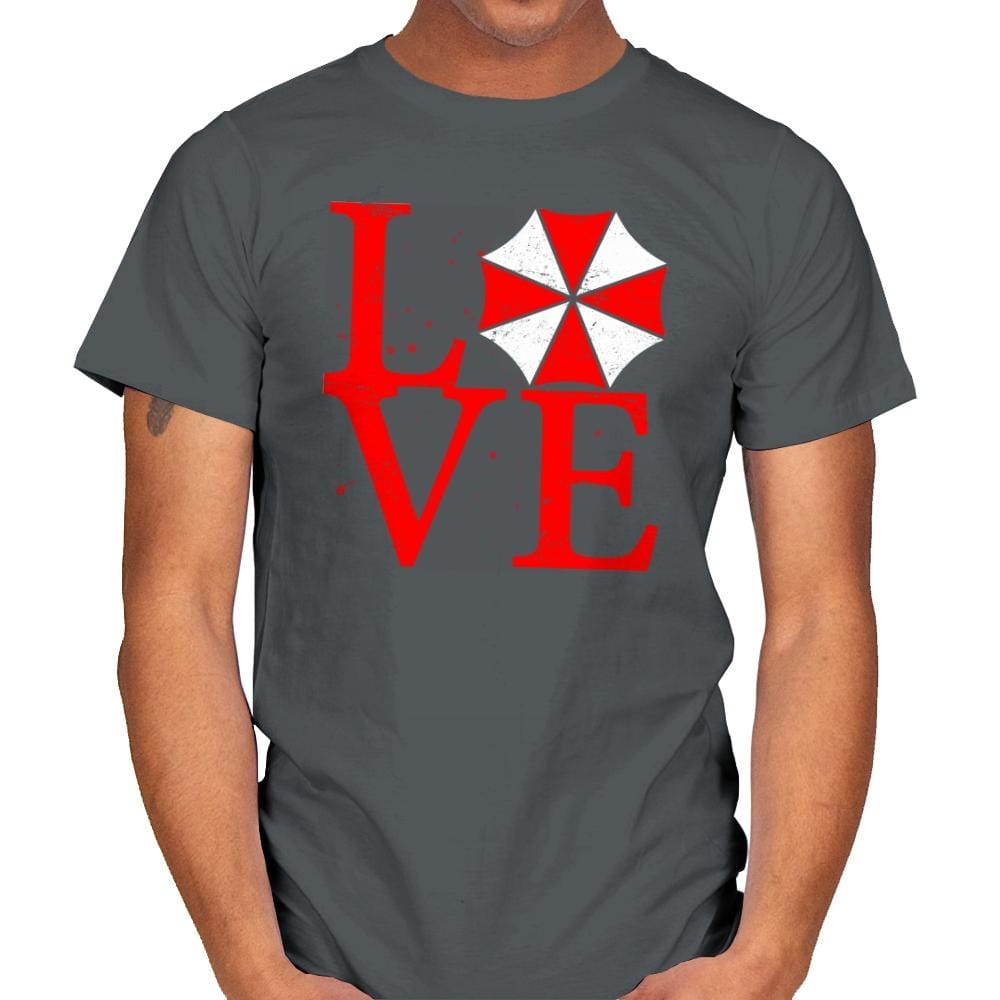 Umbrella Love Exclusive - Dead Pixels - Mens T-Shirts RIPT Apparel Small / Charcoal