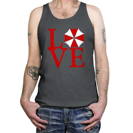 Umbrella Love Exclusive - Dead Pixels - Tanktop Tanktop RIPT Apparel X-Small / Asphalt