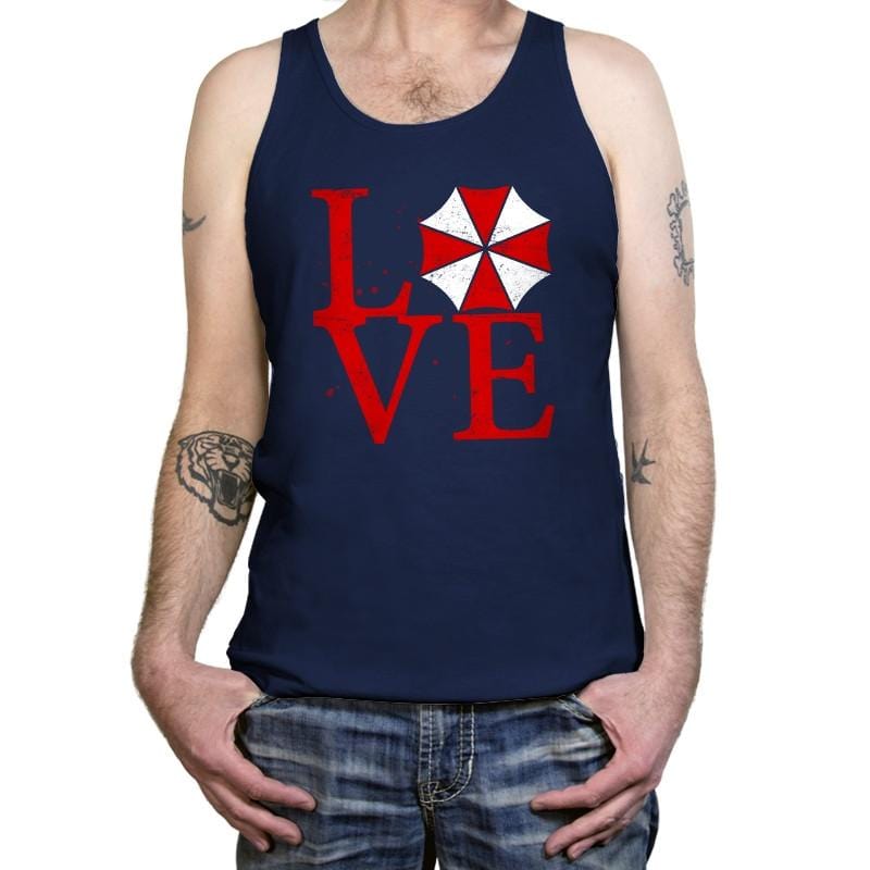 Umbrella Love Exclusive - Dead Pixels - Tanktop Tanktop RIPT Apparel X-Small / Navy