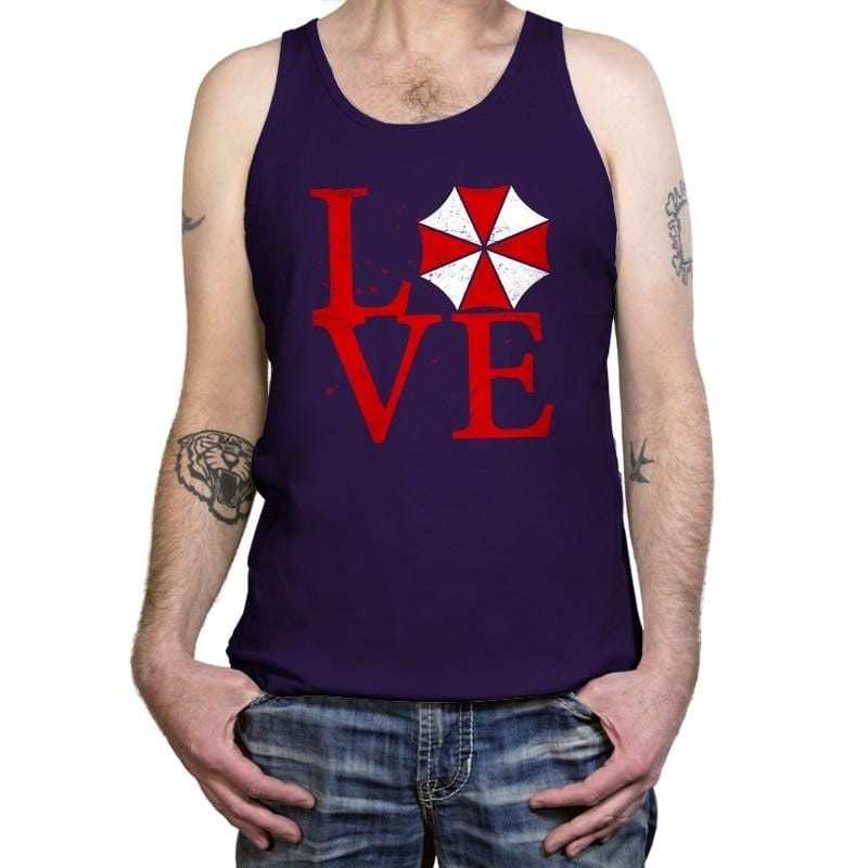 Umbrella Love Exclusive - Dead Pixels - Tanktop Tanktop RIPT Apparel X-Small / Team Purple