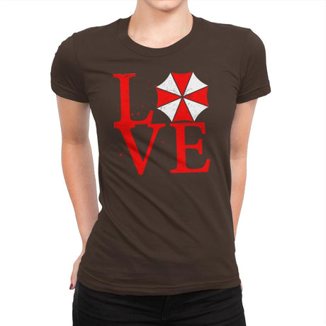 Umbrella Love Exclusive - Dead Pixels - Womens Premium T-Shirts RIPT Apparel Small / Dark Chocolate