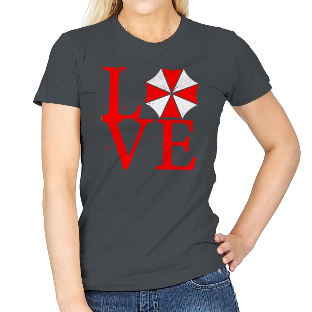 Umbrella Love Exclusive - Dead Pixels - Womens T-Shirts RIPT Apparel Small / Charcoal