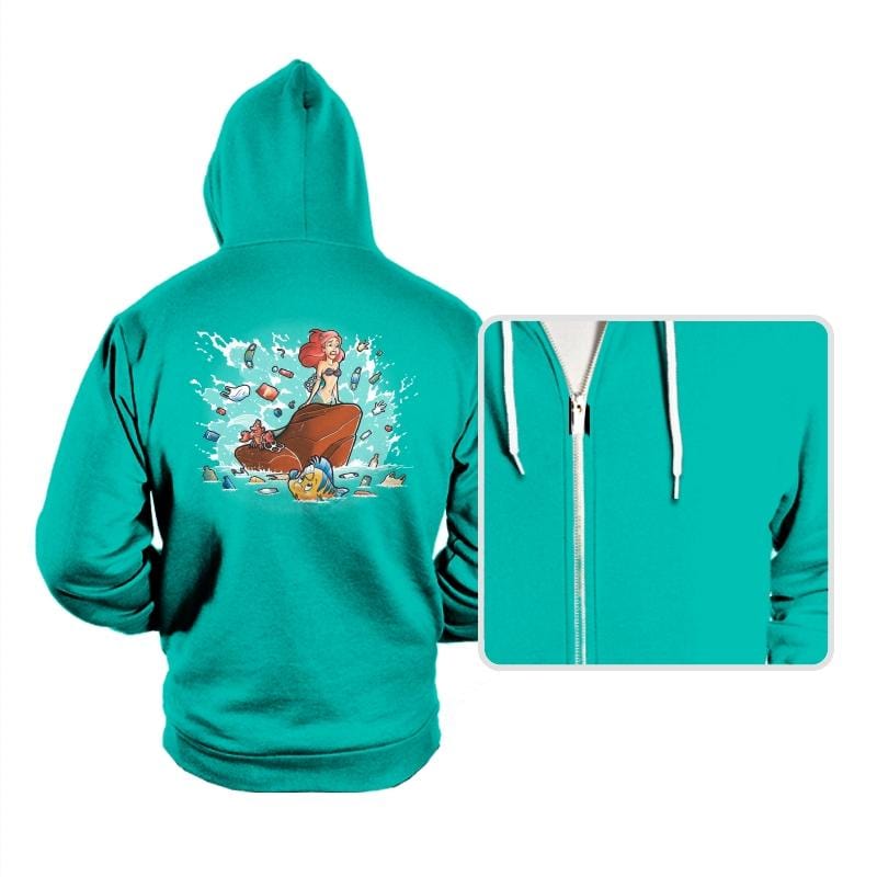 Under The Polluted Sea - Hoodies Hoodies RIPT Apparel Small / Teal