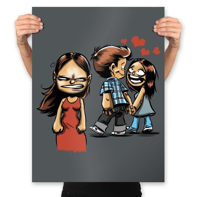 Undistracted Boyfriend - Prints Posters RIPT Apparel 18x24 / Charcoal