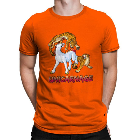 Unicarnage - Mens Premium T-Shirts RIPT Apparel Small / Classic Orange
