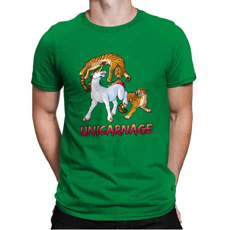 Unicarnage - Mens Premium T-Shirts RIPT Apparel Small / Kelly Green