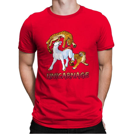 Unicarnage - Mens Premium T-Shirts RIPT Apparel Small / Red