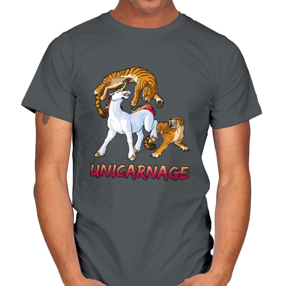 Unicarnage - Mens T-Shirts RIPT Apparel Small / Charcoal