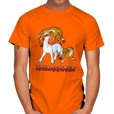 Unicarnage - Mens T-Shirts RIPT Apparel Small / Orange