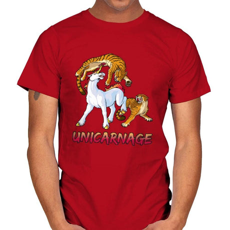 Unicarnage - Mens T-Shirts RIPT Apparel Small / Red