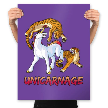 Unicarnage - Prints Posters RIPT Apparel 18x24 / Purple