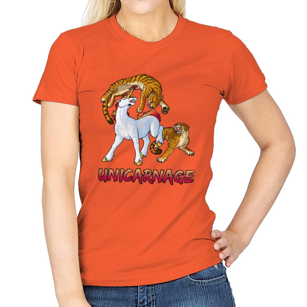 Unicarnage - Womens T-Shirts RIPT Apparel Small / Orange