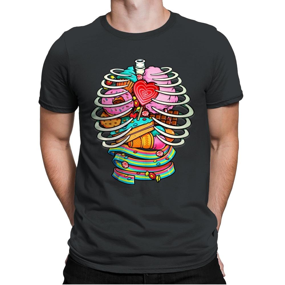 Unicorn Anatomy Sweet Inside - Mens Premium T-Shirts RIPT Apparel Small / Heavy Metal