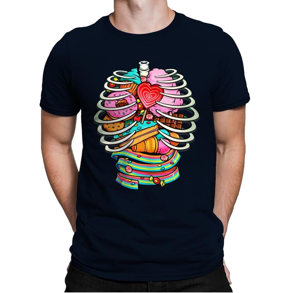Unicorn Anatomy Sweet Inside - Mens Premium T-Shirts RIPT Apparel Small / Midnight Navy