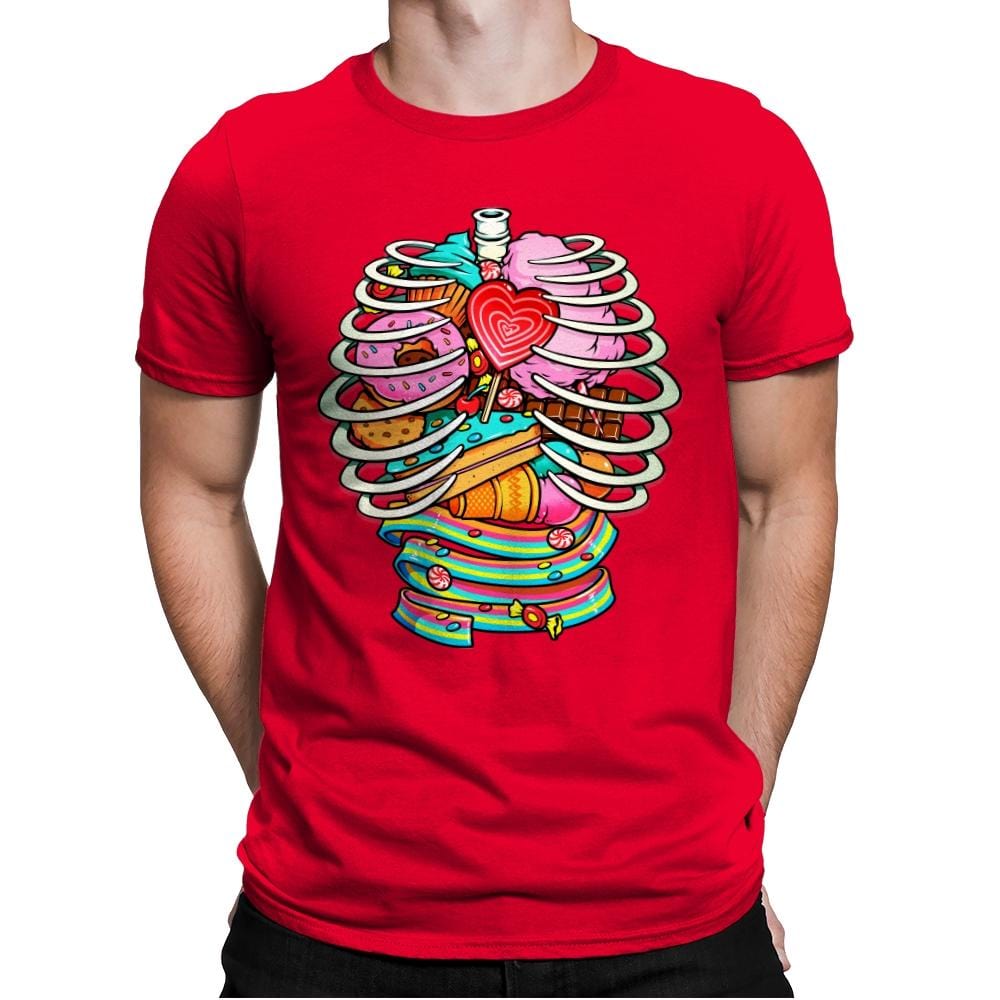Unicorn Anatomy Sweet Inside - Mens Premium T-Shirts RIPT Apparel Small / Red