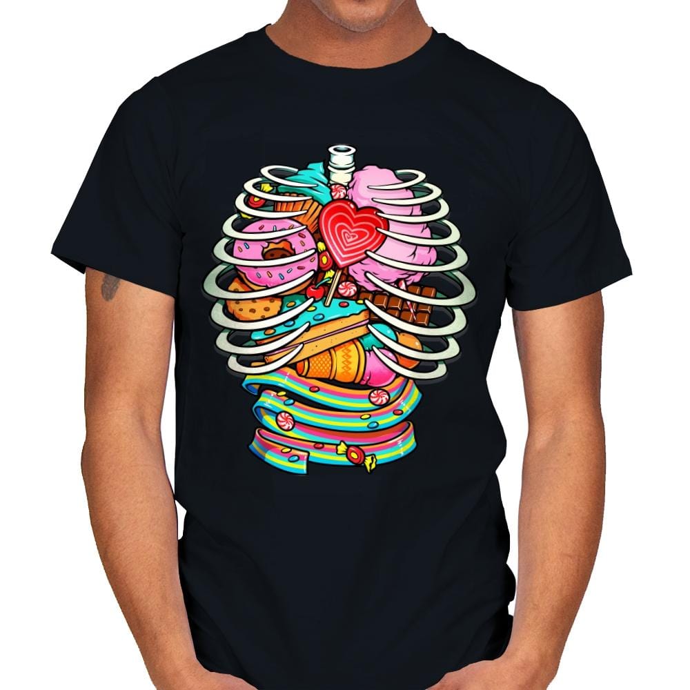Unicorn Anatomy Sweet Inside - Mens T-Shirts RIPT Apparel Small / Black